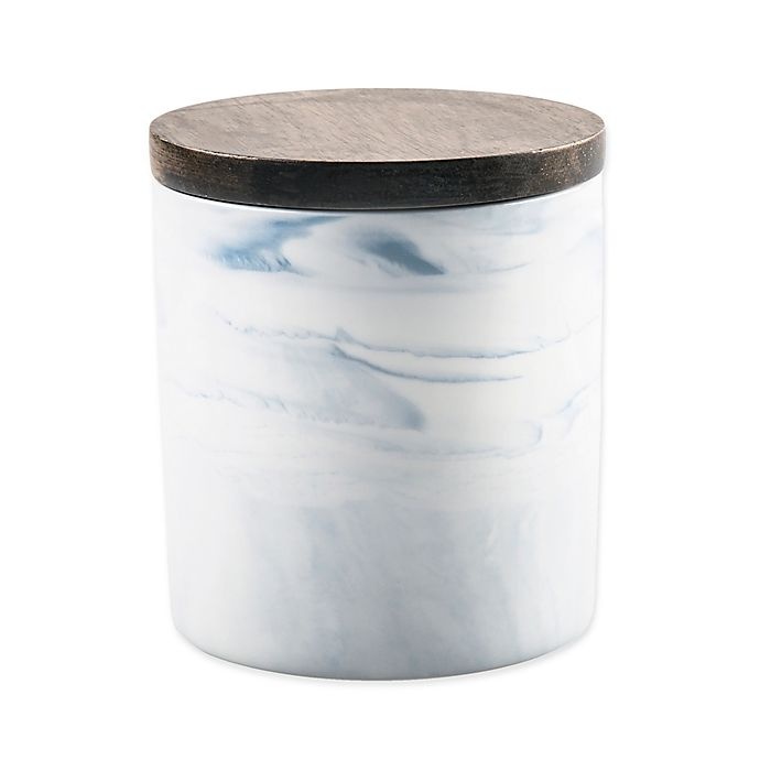 slide 1 of 5, Artisanal Kitchen Supply Coupe Marbleized with Wood Lid - Blue, 20 oz