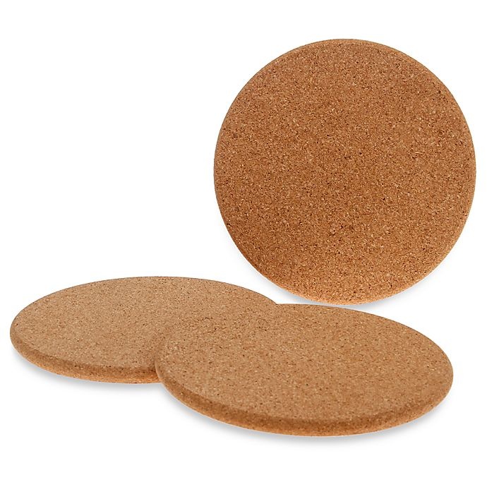 slide 1 of 1, Thirstystone Natural Cork Trivets, 3 ct