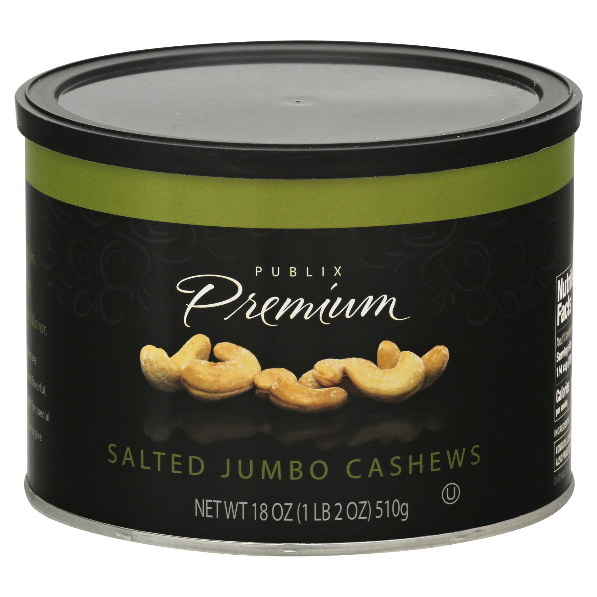 slide 1 of 1, Publix Premium Jumbo Salted Cashews, 18 oz