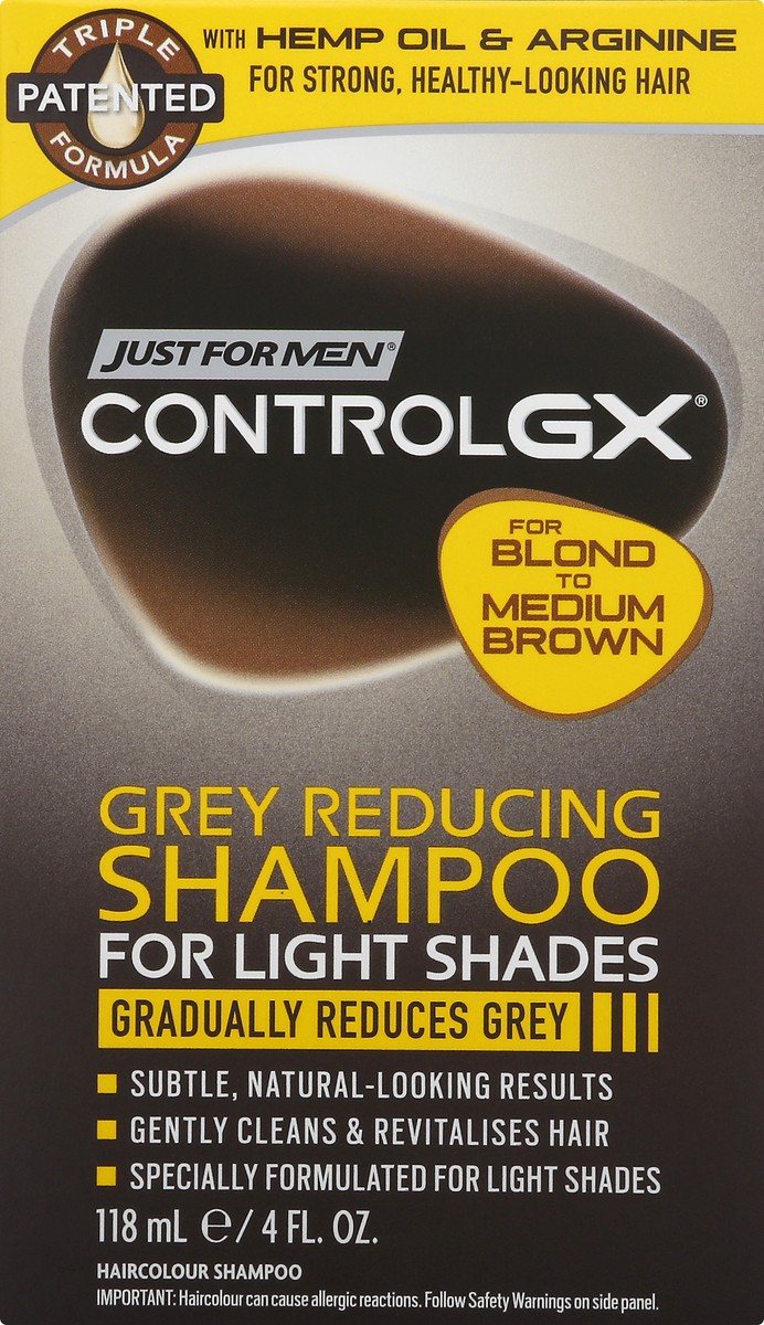 slide 6 of 9, Just for Men with Hemp Oil & Arginine Grey Reducing Haircolour Shampoo 118 oz, 118 oz