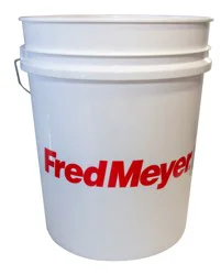 Argee Heavy Duty Plastic Pail - Fred Meyer Logo - Red/White
