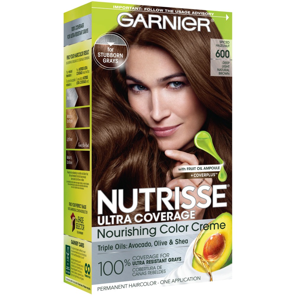 slide 1 of 8, Garnier Ultra Coverage 600 Spiced Hazelnut Hair Color, 1 ct
