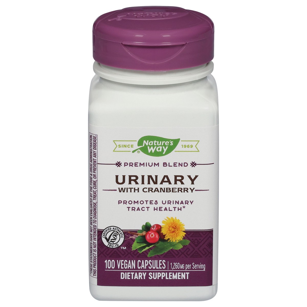 slide 1 of 3, Nature's Way 1260 mg Premium Blend Urinary with Cranberry 100 Vegan Capsules, 100 ct