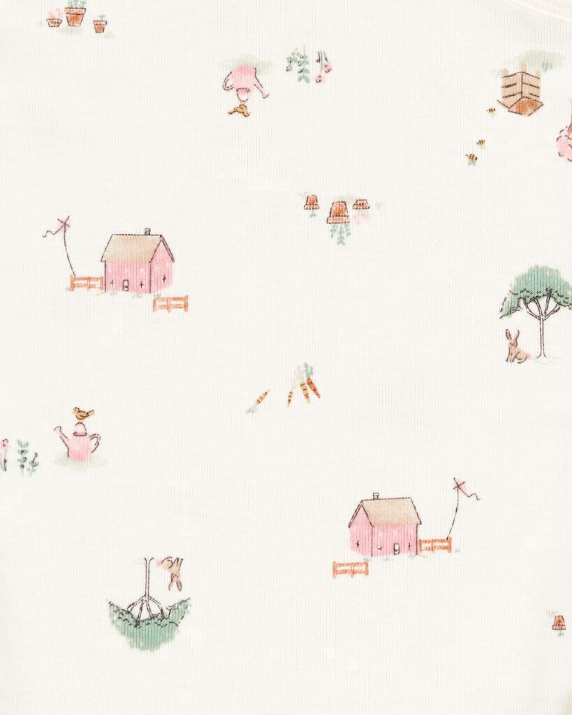 slide 4 of 7, Carter's Carters Baby 5-Pack Floral Bunny Short-Sleeve Cotton Bodysuits - Pink Pink NB, 1 ct