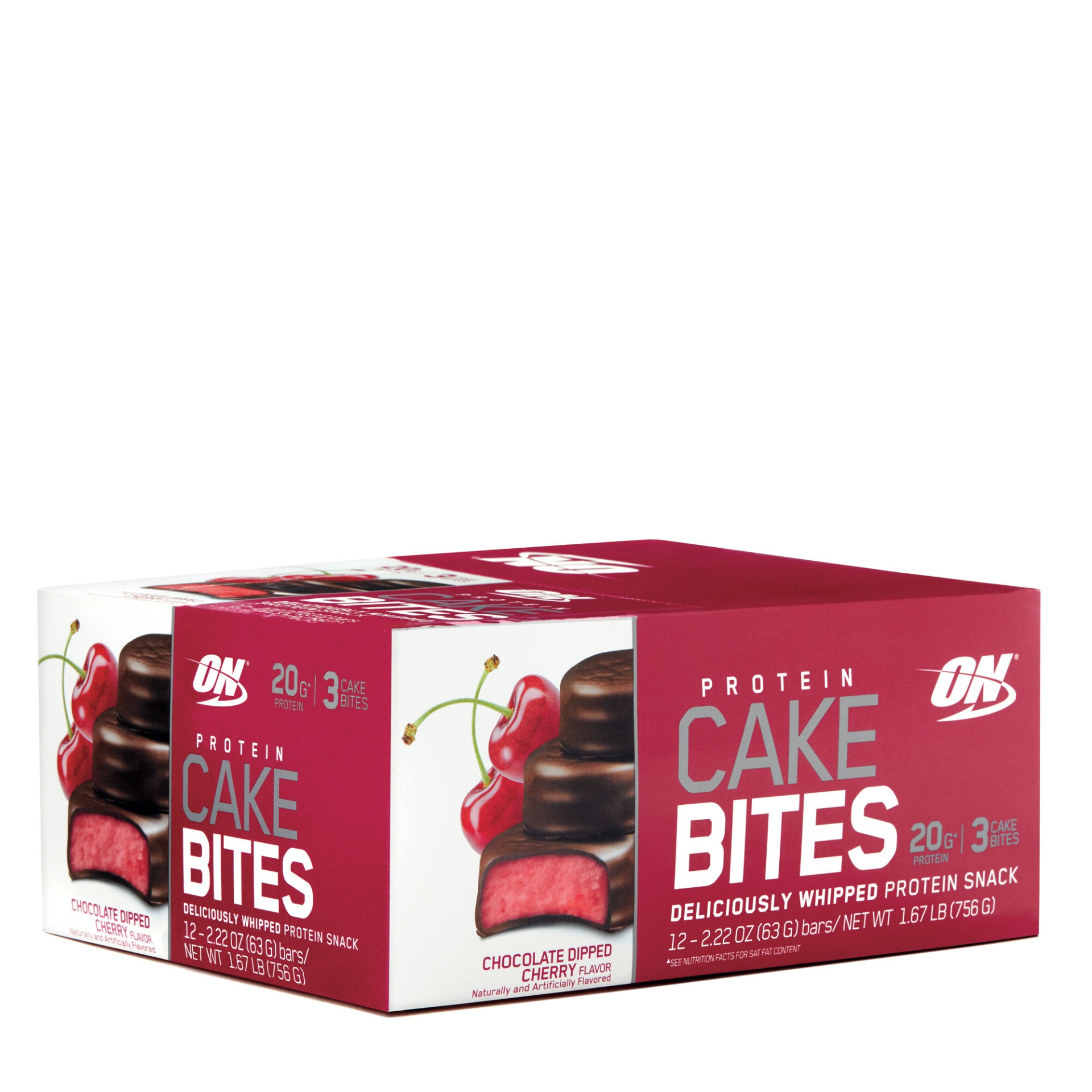 slide 1 of 1, Optimum Nutrition Protein Cake Bites - Chocolate Dipped Cherry, 12 ct