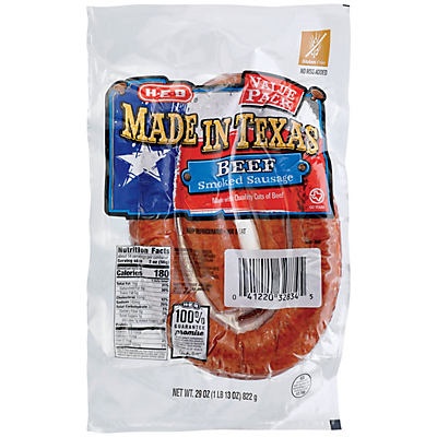 slide 1 of 1, H-E-B Beef Smoked Sausage Value Pack, 32 oz