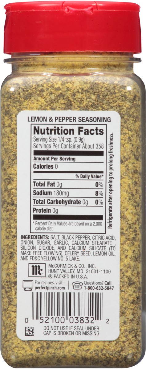 slide 7 of 8, McCormick Perfect Pinch Lemon & Pepper Seasoning, 11.37 oz, 11.37 oz