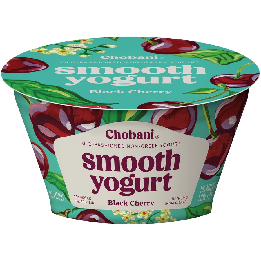 slide 1 of 1, Chobani Black Cherry Smooth Yogurt, 5.3 oz