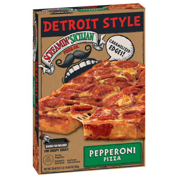 slide 1 of 1, Screamin' Sicilian Pizza Co. Pizza, Detroit Style, Pepperoni, 26.45 oz