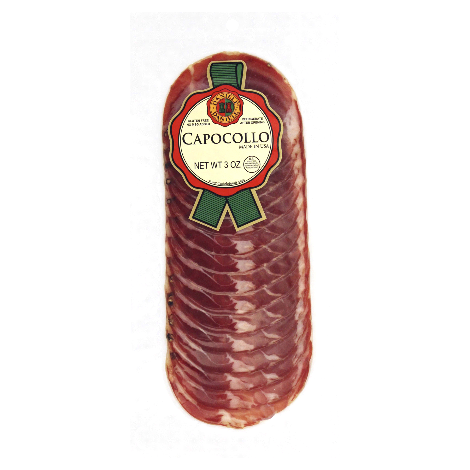 slide 1 of 1, Daniele Pre-Sliced Capocollo Peg, 3 oz
