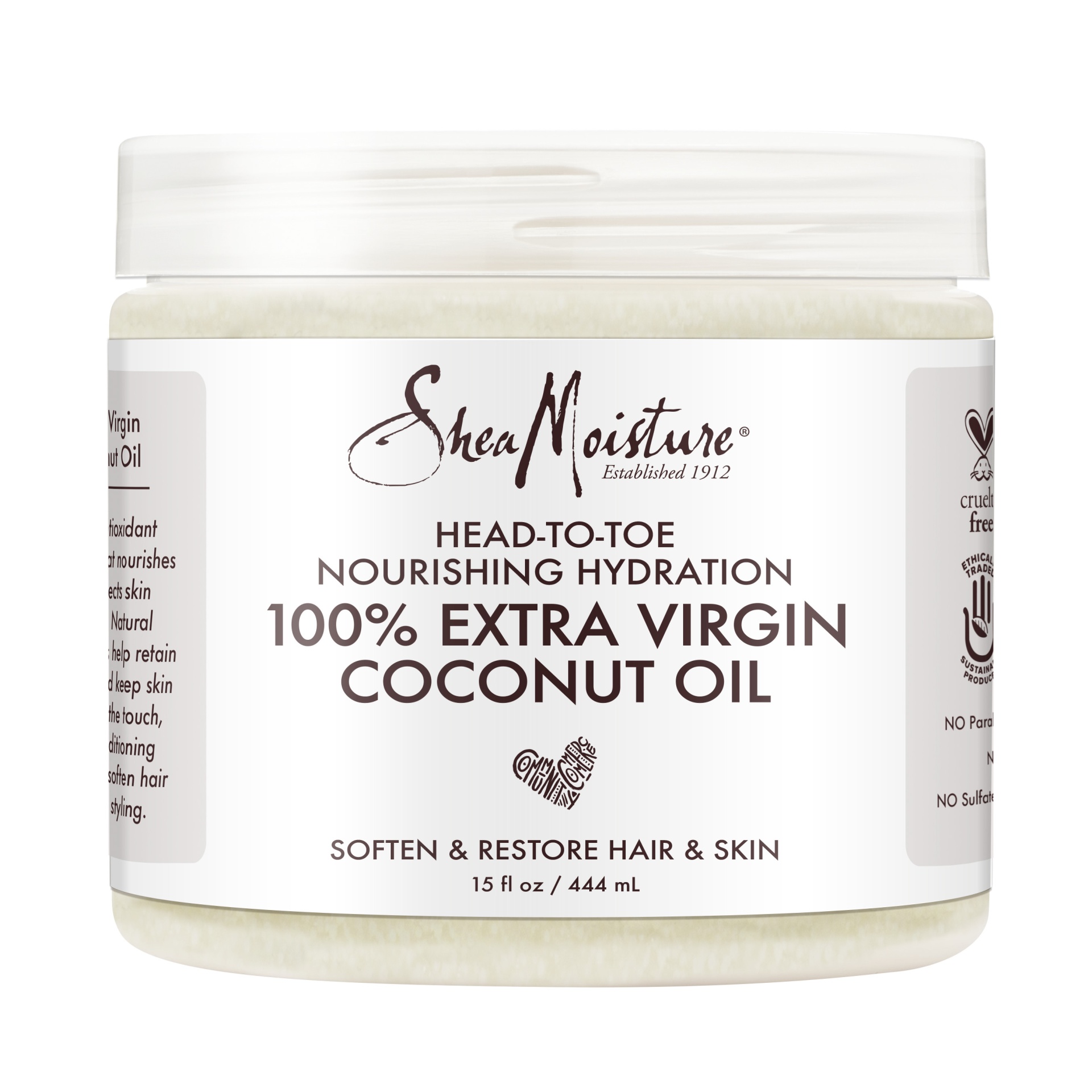 slide 1 of 2, SheaMoisture 100% Extra Virgin Coconut Oil, 15 oz