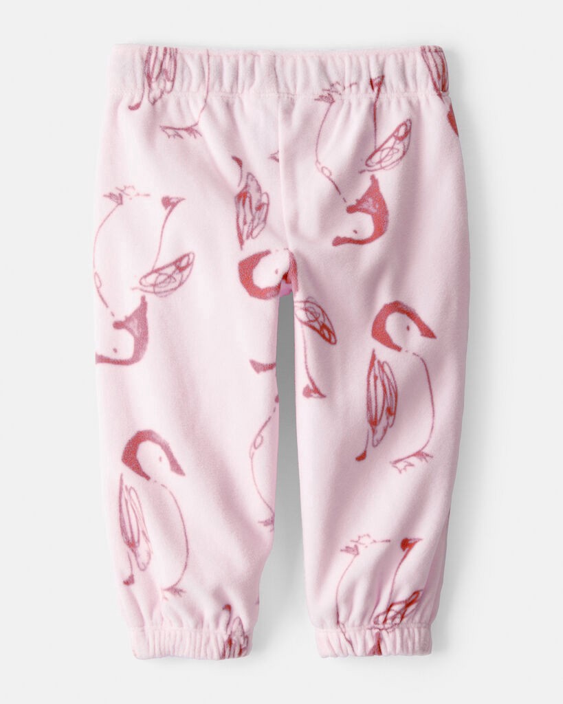 slide 2 of 3, Oshkosh Baby Girl Penguin Cozy Jogger Pant - Pink Pink 24M, 1 ct