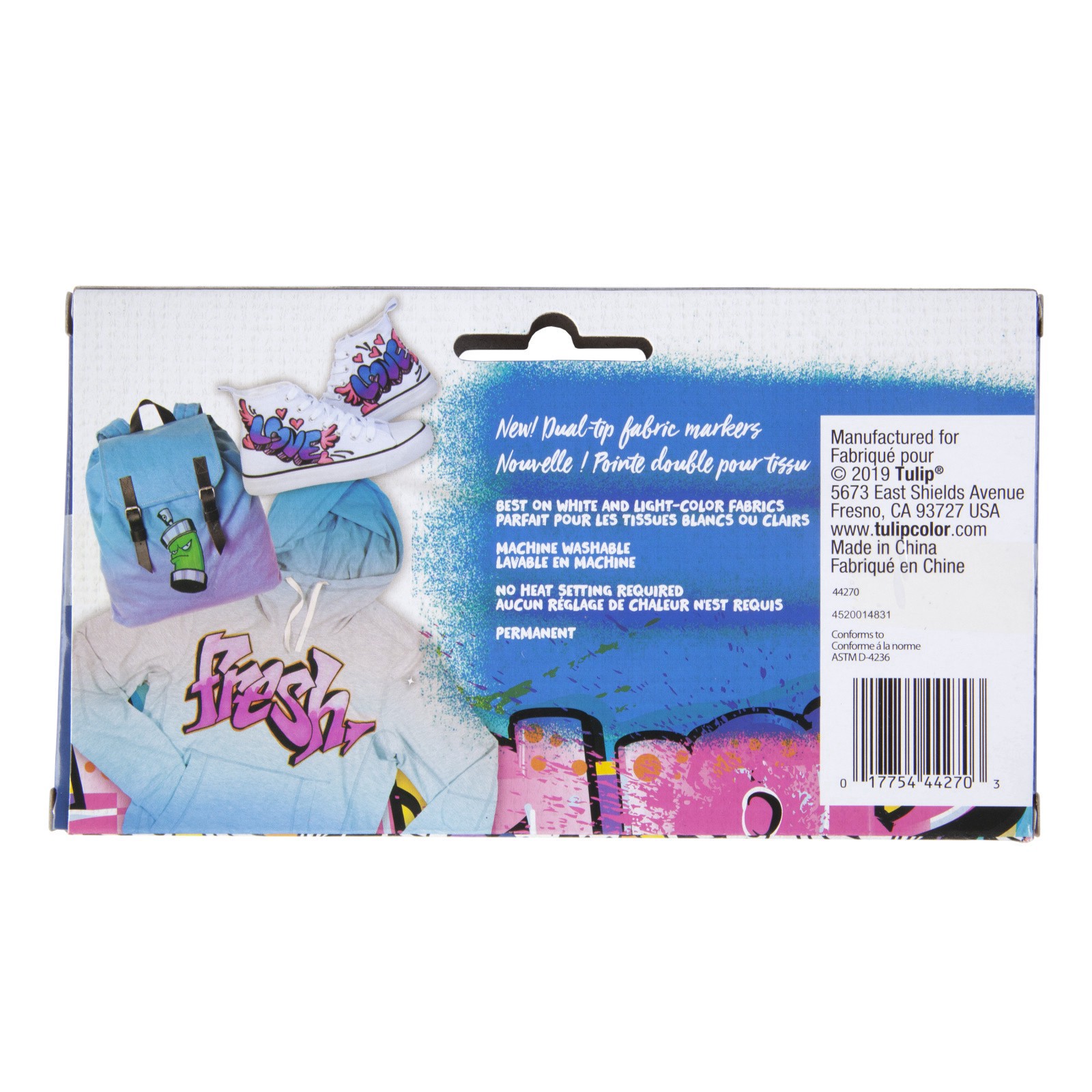 slide 2 of 7, Tulip Graffiti Fabric Markers Rainbow, 5.5 in x 3.9 in x 0.63 in