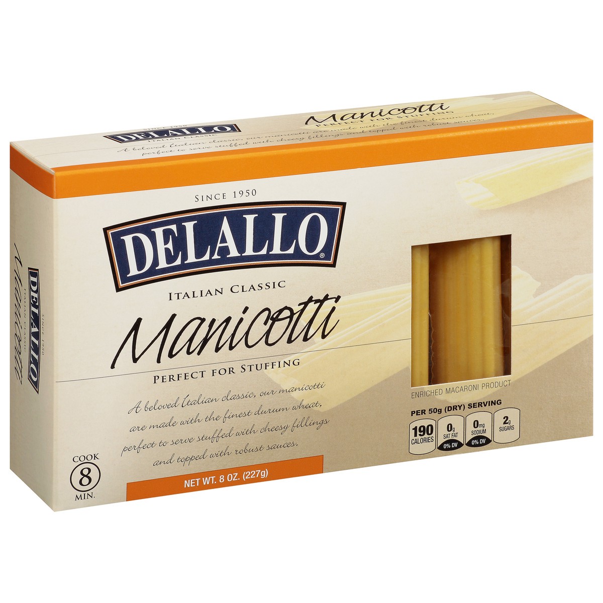 slide 9 of 14, DeLallo Italian Classic Manicotti 8 oz, 8 oz