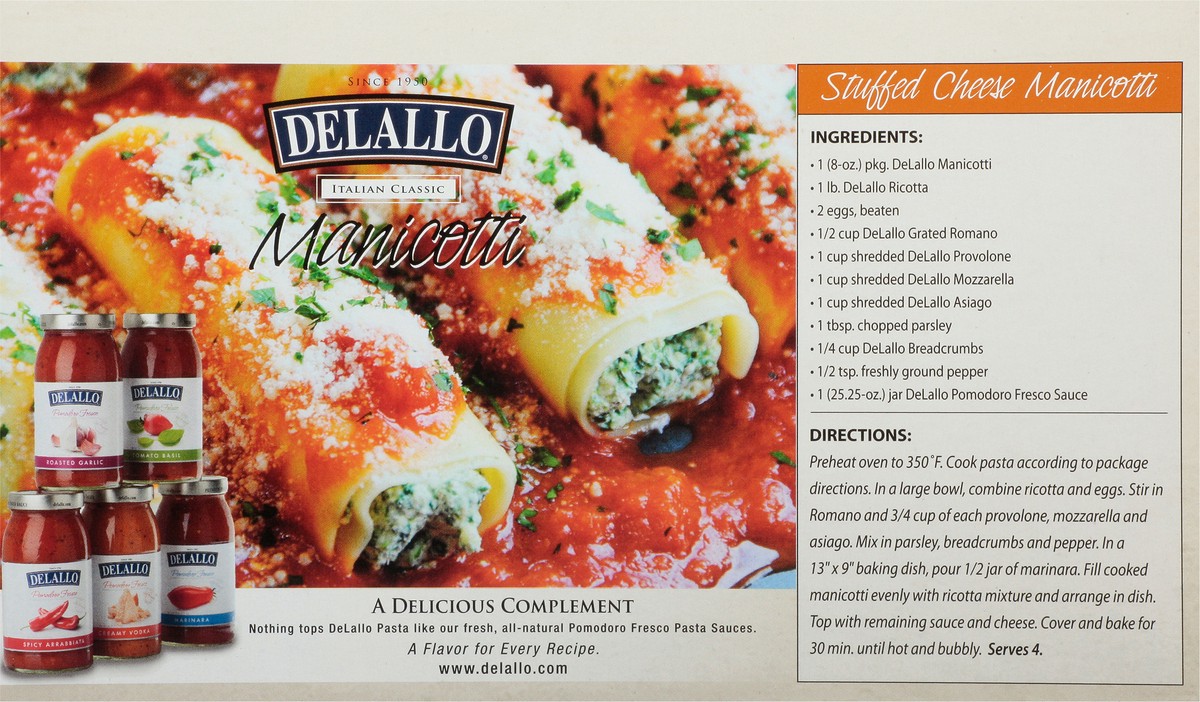 slide 12 of 14, DeLallo Italian Classic Manicotti 8 oz, 8 oz