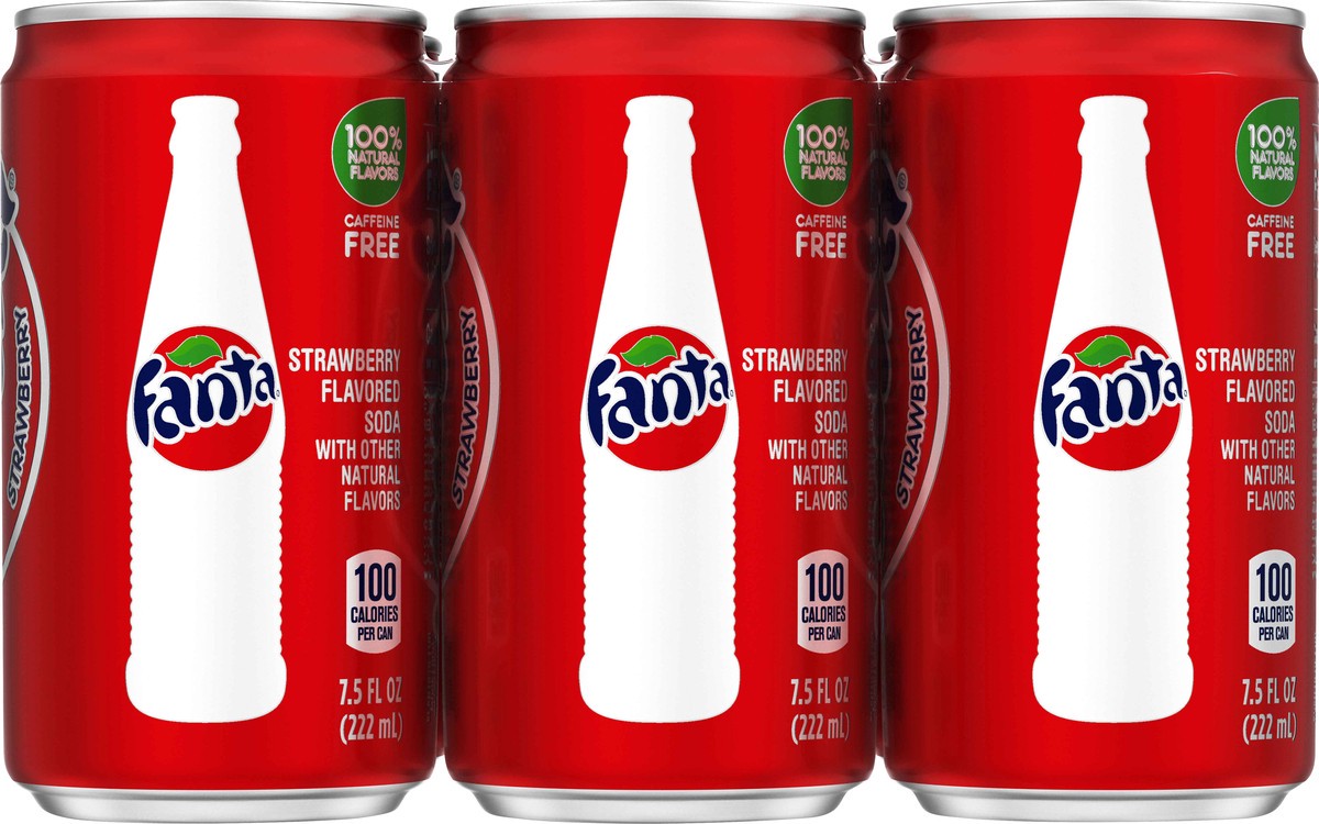 slide 1 of 10, Fanta 6 Pack Strawberry Flavored Soda 6 ea, 6 ct; 7.5 oz