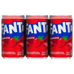 Fanta Strawberry Soda Cans, 7.5 fl oz, 6 Pack