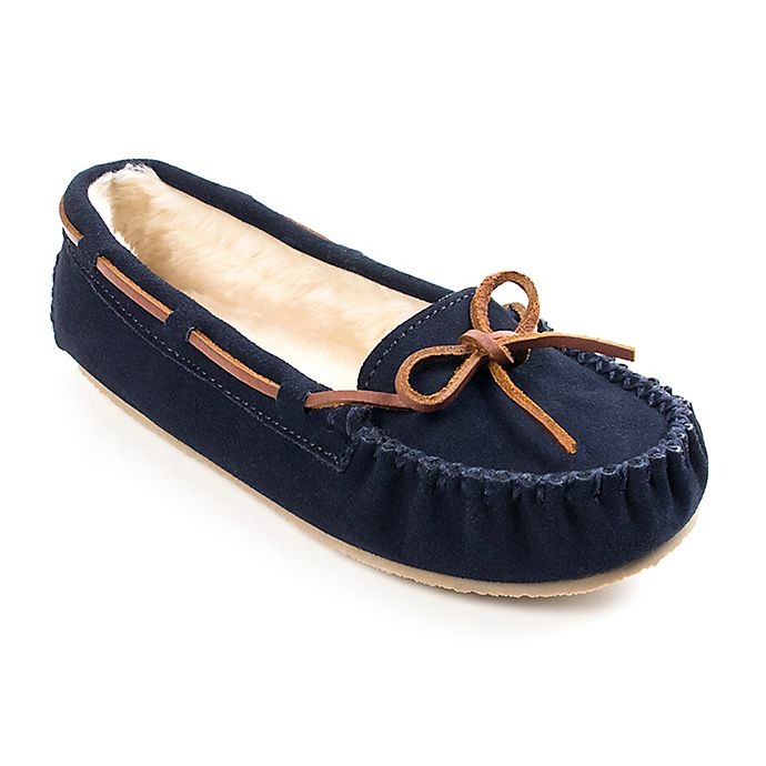 slide 1 of 3, Minnetonka Cally Size 9 Women's Slippers - Navy, 1 ct