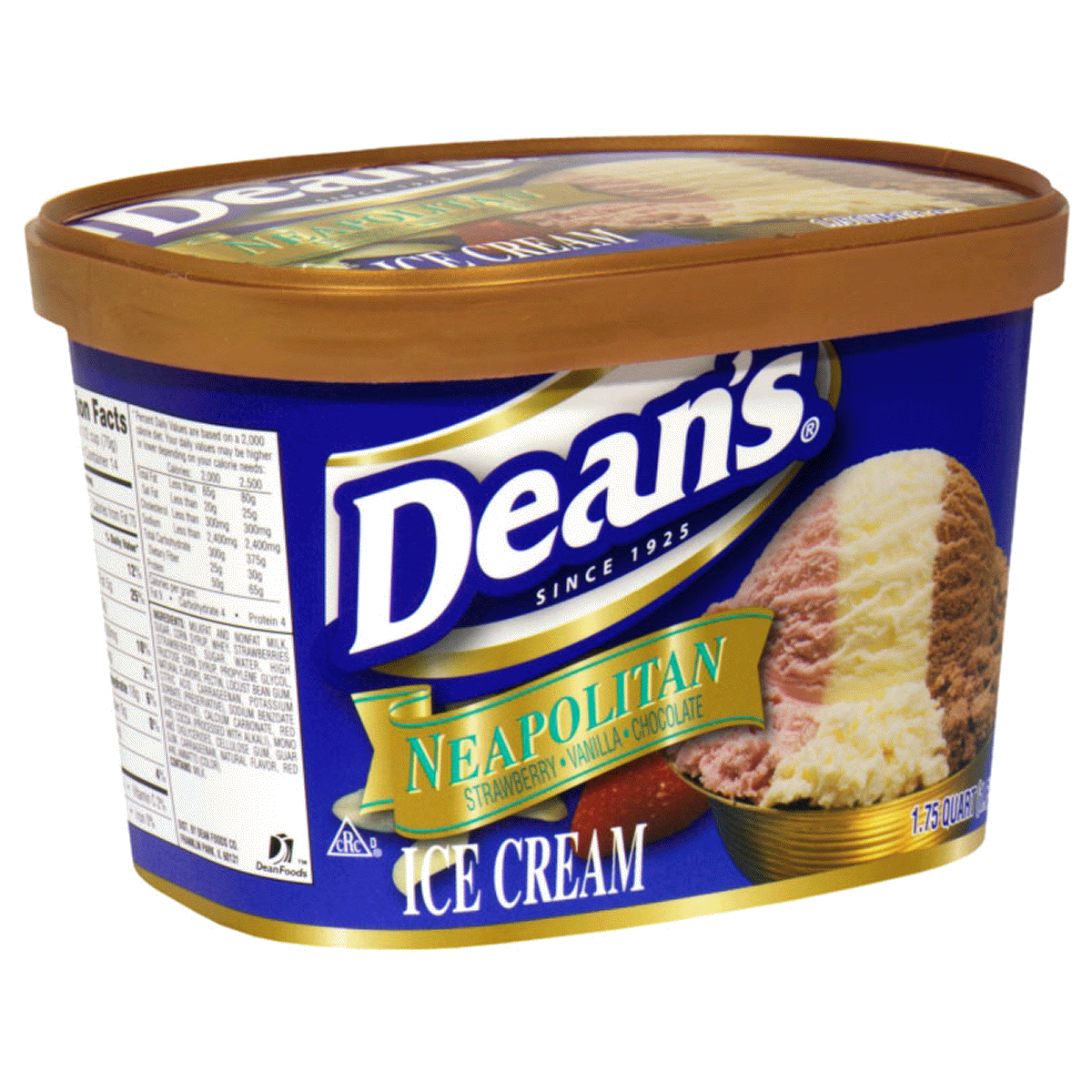 slide 1 of 1, Dean's Neapolitan Ice Cream, 1.5 qt