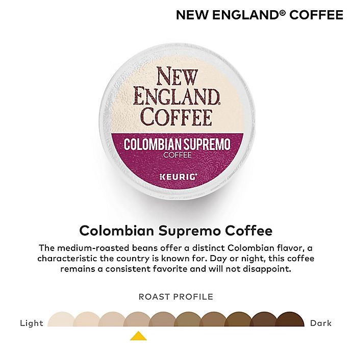 slide 3 of 5, New England Coffee Colombian Supremo Keurig K-Cup Pods, 48 ct