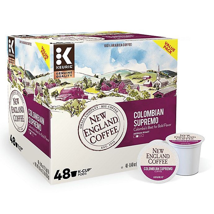 slide 1 of 5, New England Coffee Colombian Supremo Keurig K-Cup Pods, 48 ct