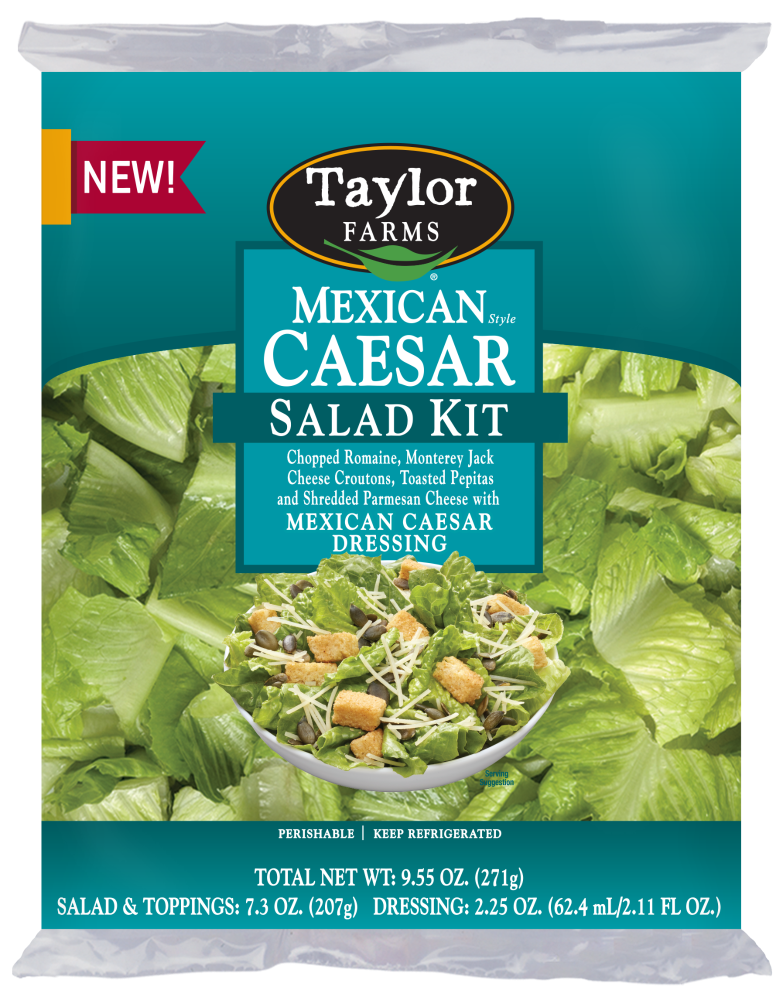 slide 1 of 1, Taylor Farms Mexican Style Caesar Salad Kit, 9.55 oz