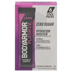 BODYARMOR Hydration Booster Zero Sugar Grape Strawberry Electrolyte Drink Mix Stick Packs - 6 ct