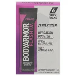 BodyArmor Hydration Booster Zero Sugar Grape Strawberry Electrolyte Drink Mix 6 - 0.25 oz Stick Packs