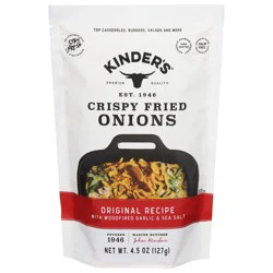 Kinder''s Crispy Fried Original Recipe Onions with Woodfire Garlic & Sea Salt 4.5 oz