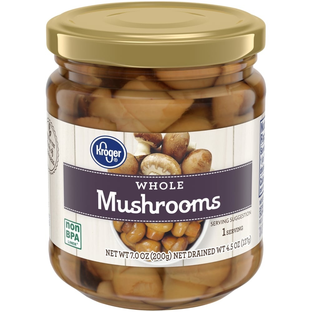 slide 1 of 1, Kroger Whole Mushrooms, 7 oz