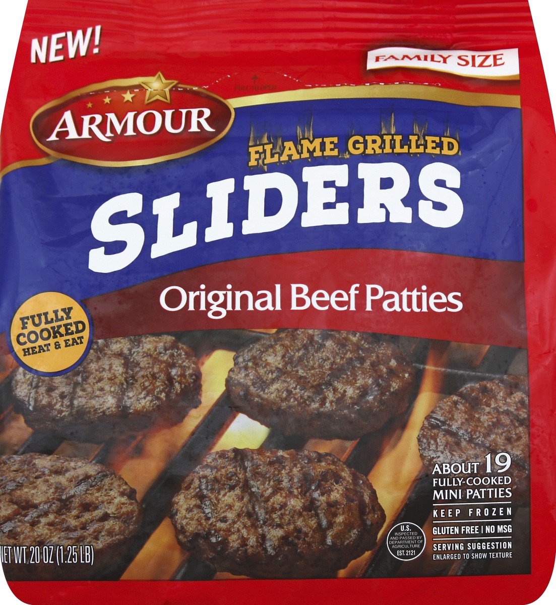 slide 1 of 6, Armour Beef Patties 20 oz, 20 oz