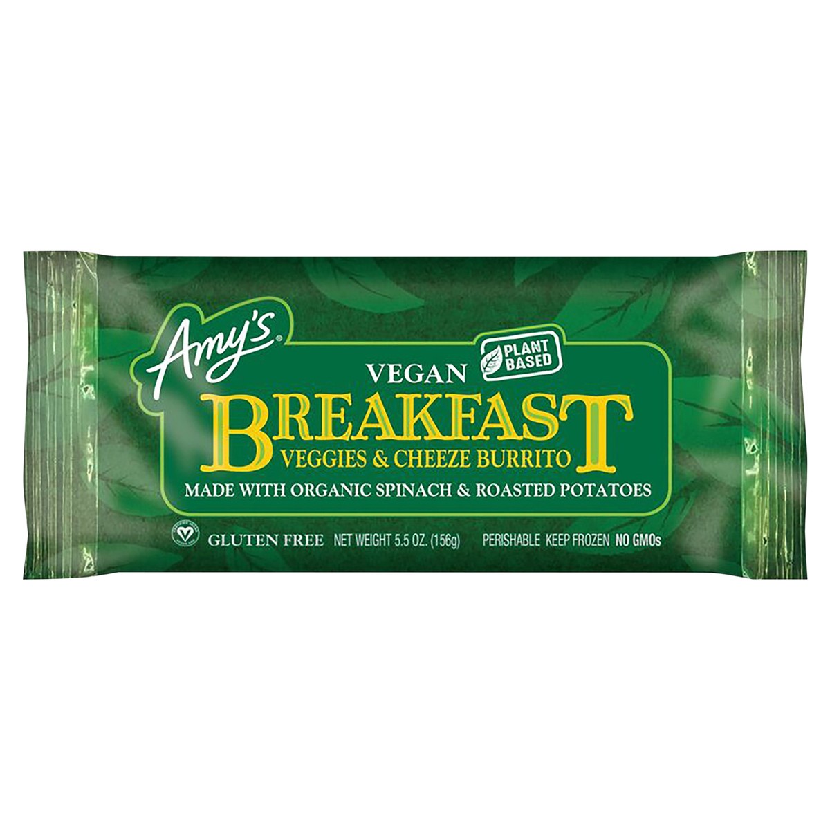 slide 1 of 10, Amy's Vegan Gluten Free Breakfast Burrito 5.5 oz, 5.5 oz