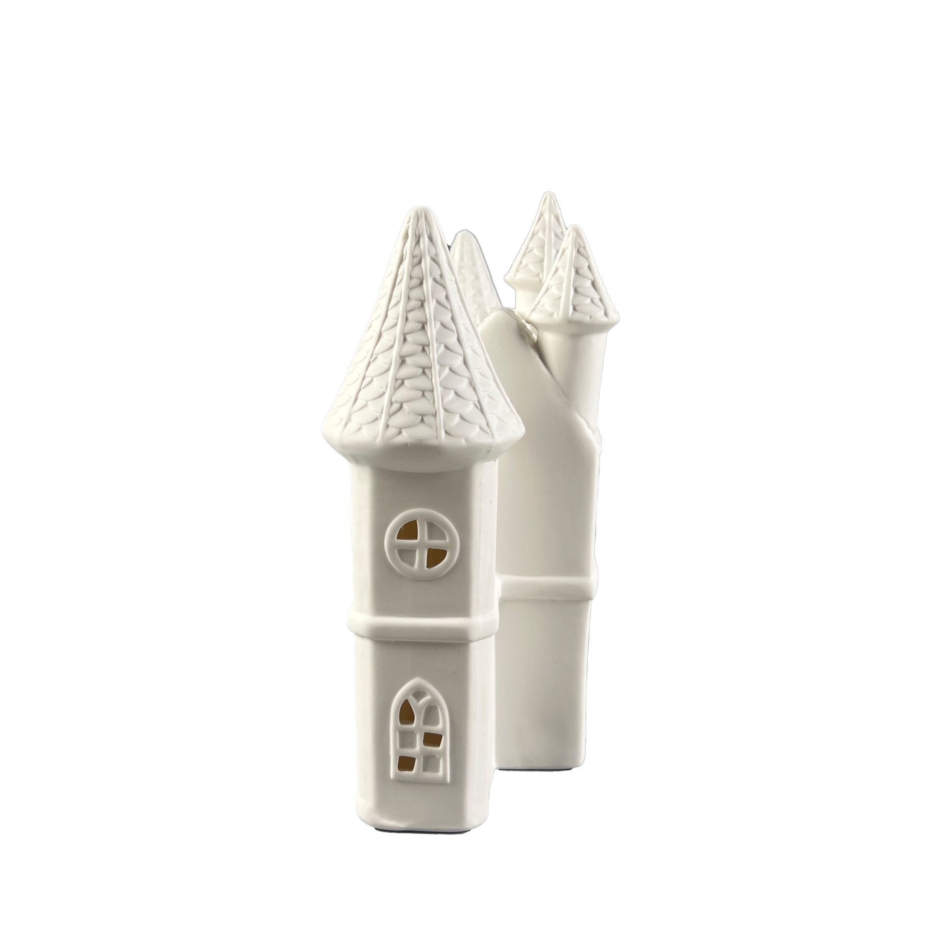 slide 2 of 5, 8.25" Led Diy Ceramic Christmas Castle Decor By Make Market, 7.67 in x 3.26 in x 8.18 in