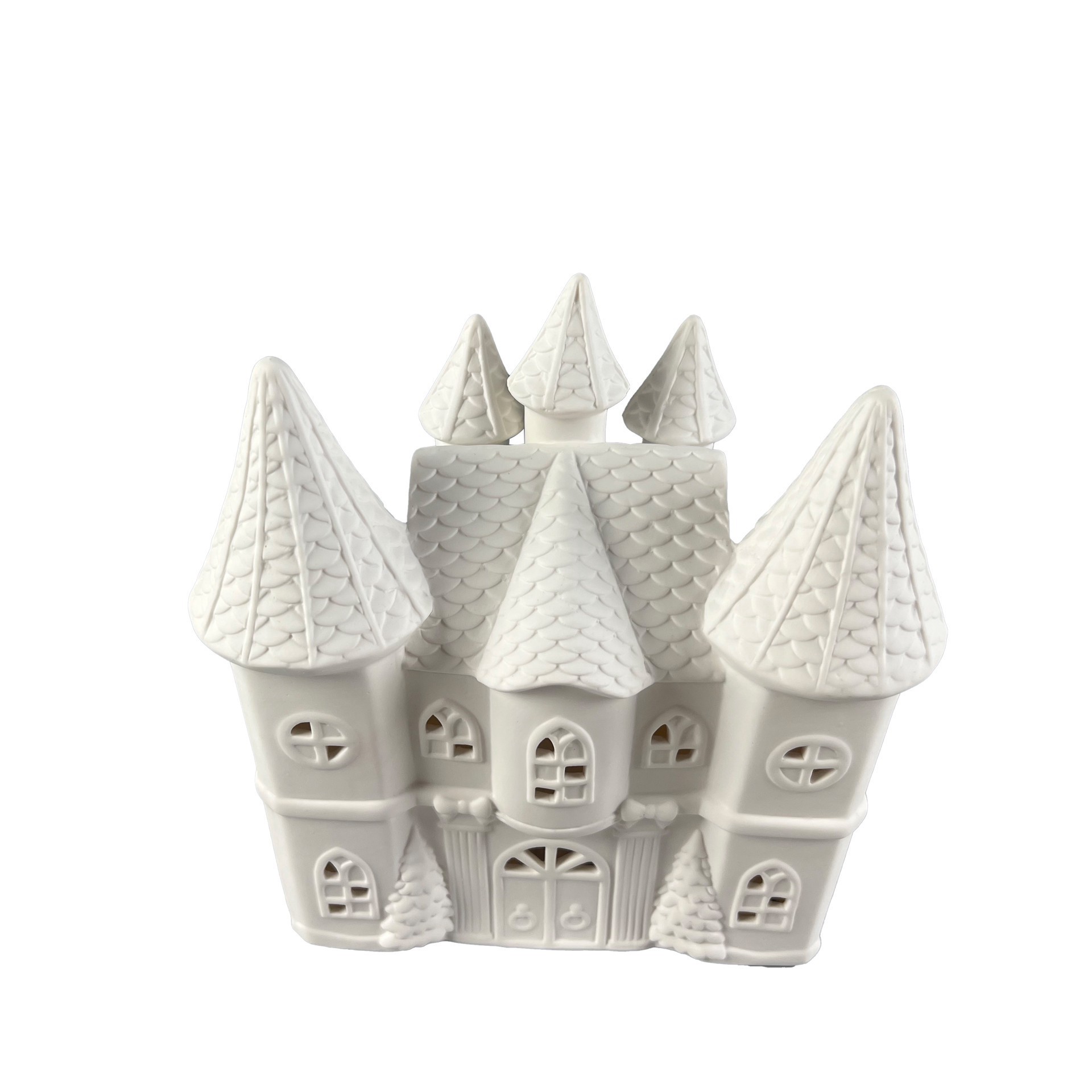 slide 3 of 5, 8.25" Led Diy Ceramic Christmas Castle Decor By Make Market, 7.67 in x 3.26 in x 8.18 in