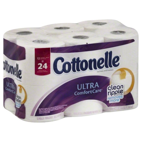 slide 1 of 1, Cottonelle Ultra Comfortcare Toilet Paper, Double Rolls, 2-Ply, 12 ct