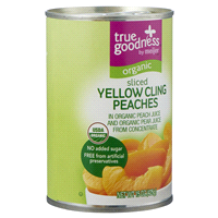 slide 5 of 17, True Goodness Organic Sliced Yellow Cling Peach Slices, 15 oz