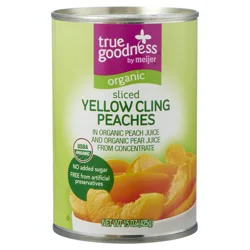 True Goodness Organic Sliced Yellow Cling Peach Slices