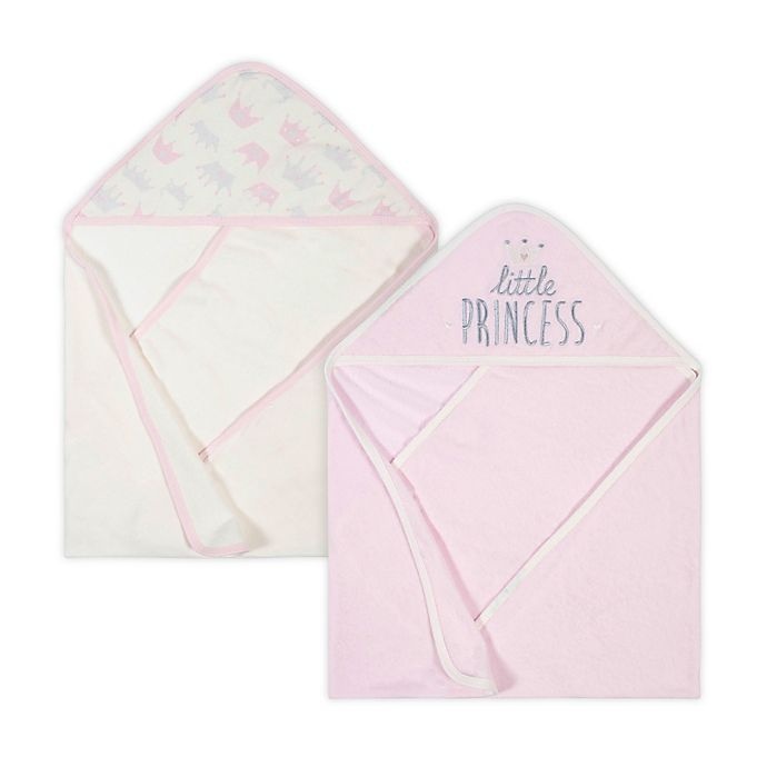 slide 1 of 5, Gerber Princess Hooded Towel Set - Pink, 2 ct