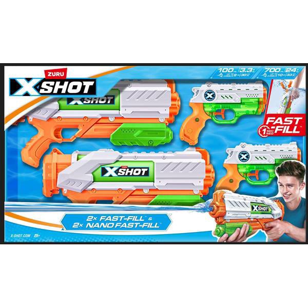 slide 1 of 1, Zuru Xshot 2x Fast-Fill & 2x Nano Fast-Fill, 5+, XXL