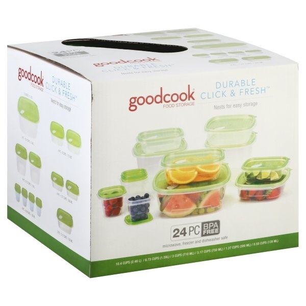 slide 1 of 1, Good Cook Food Storage, Durable Click & Fresh, 24 ct