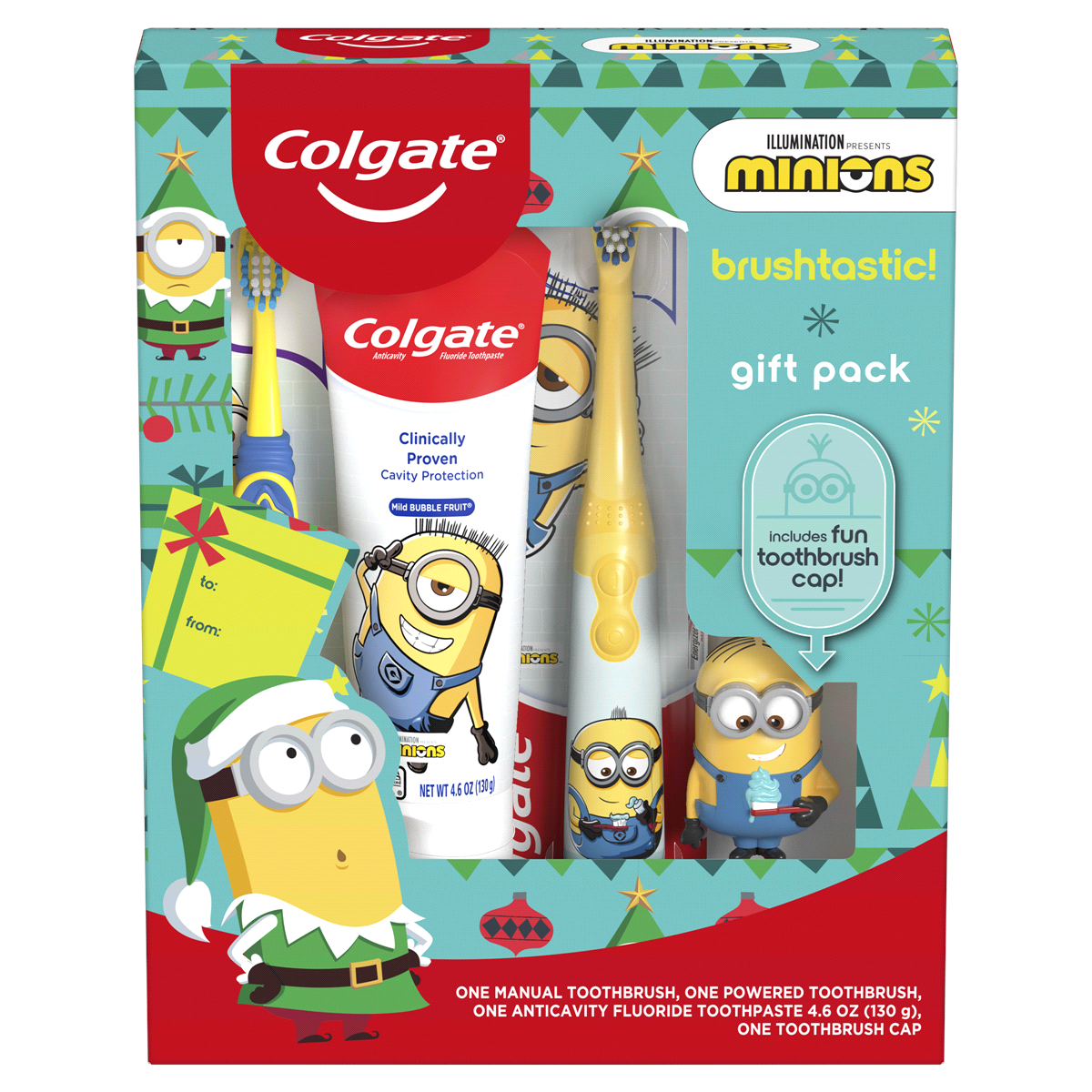 slide 1 of 1, Colgate Minions Holiday Pack with Toothbrush Cap, 1 ct