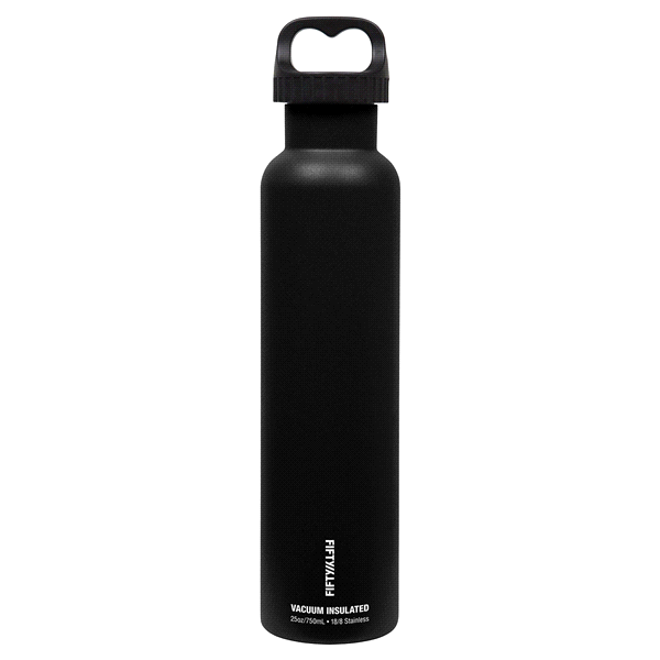 slide 1 of 1, Fifty/Fifty Stainless Vacuum Insulated Bottle - Black, 25 oz