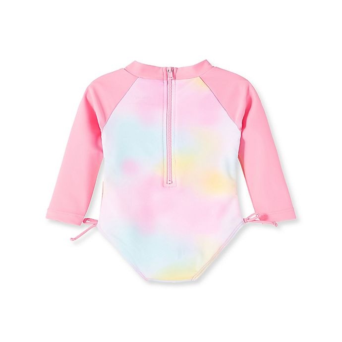 slide 2 of 2, Little Me Rashguard 3-6M Fish Prism Pink, 1 ct