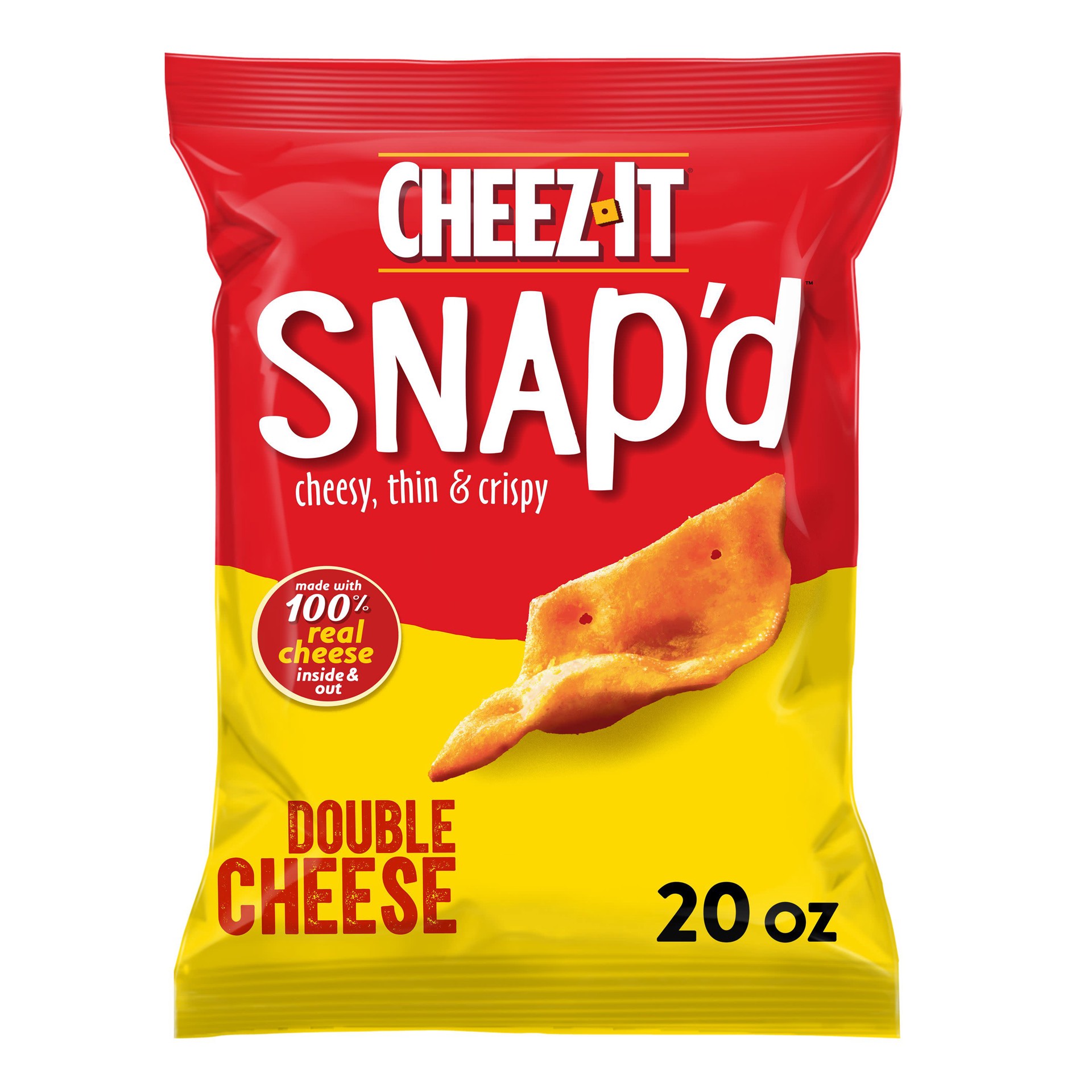 slide 1 of 12, Cheez-It Snap'd Cheese Cracker Chips, Double Cheese, 20 oz, 