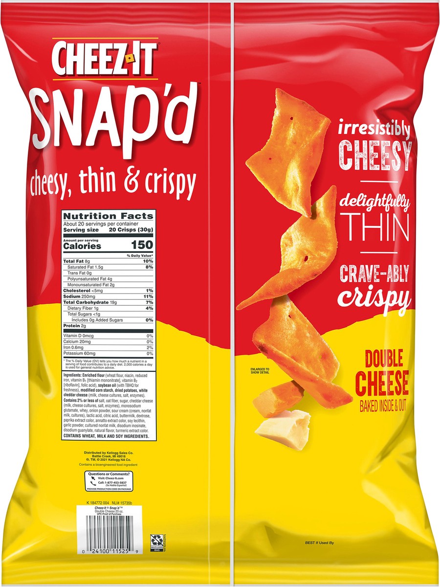 slide 9 of 12, Cheez-It Snap'd Cheese Cracker Chips, Double Cheese, 20 oz, 