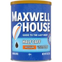 Maxwell House Half Caff Original Medium Roast Ground Coffee, 11 oz Canister