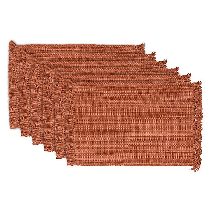 slide 1 of 1, Design Imports Variegated Fringe Placemats - Spice, 6 ct