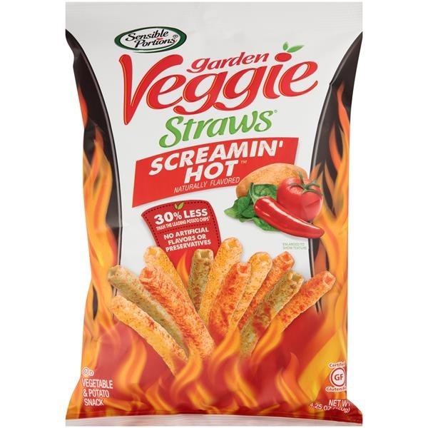 slide 1 of 1, Sensible Portions Garden Veggie Straws, Screamin' Hot, 4.25 oz