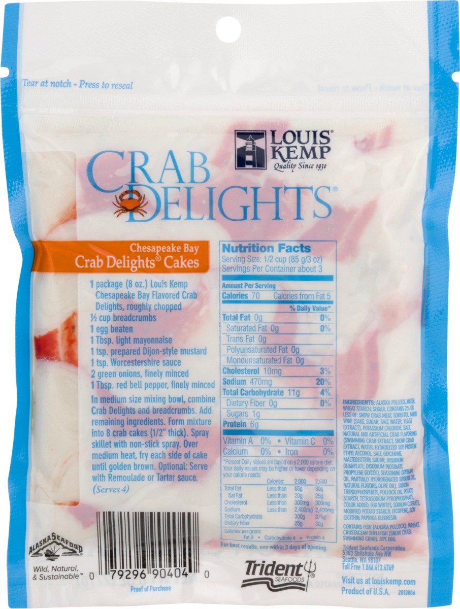 slide 2 of 9, Louis Kemp Crab Delights Chesapeake Bay Imitation Crabmeat, 8 oz