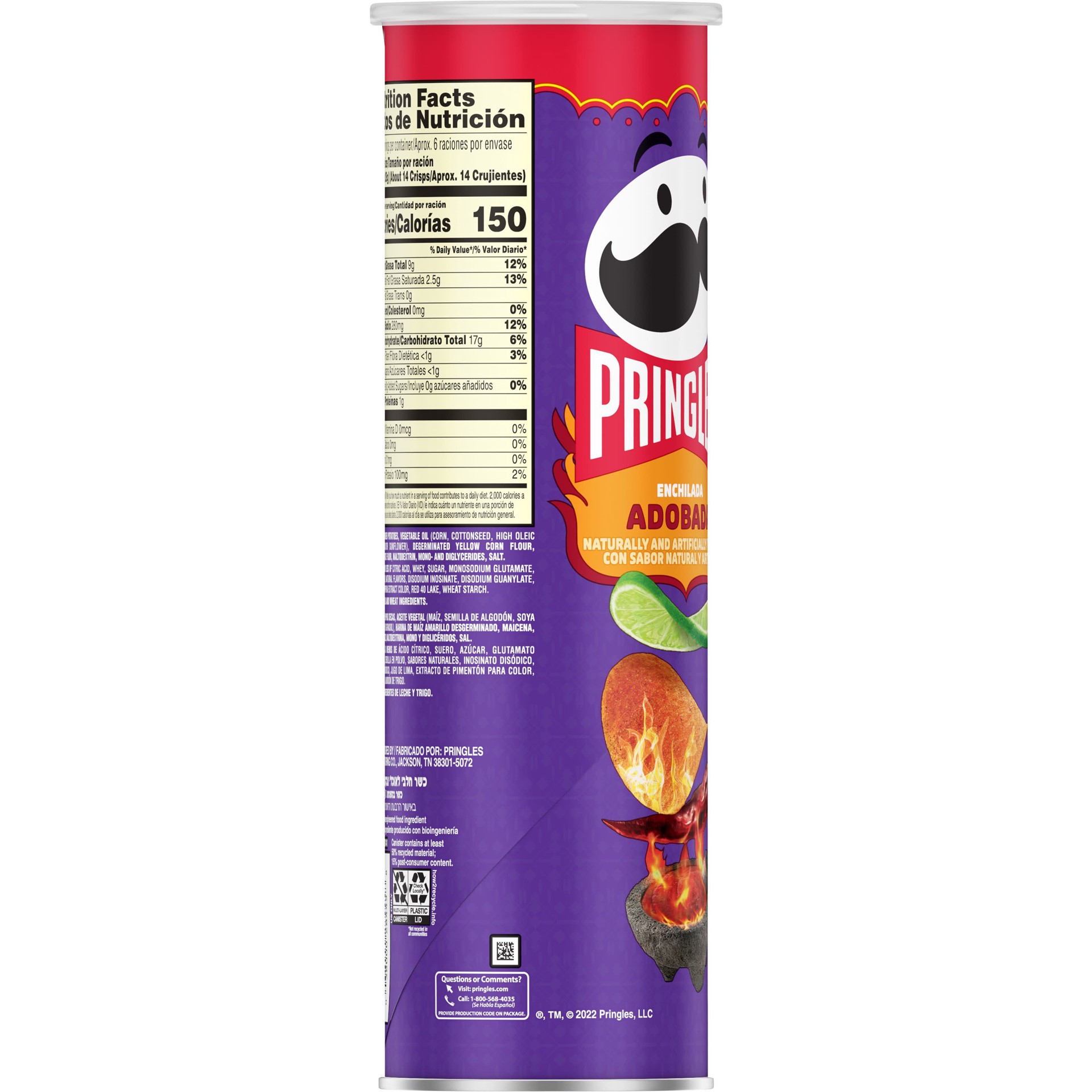 slide 2 of 5, Pringles Enchilada Adobada Potato Crisps, 5.2 oz, 5.5 oz